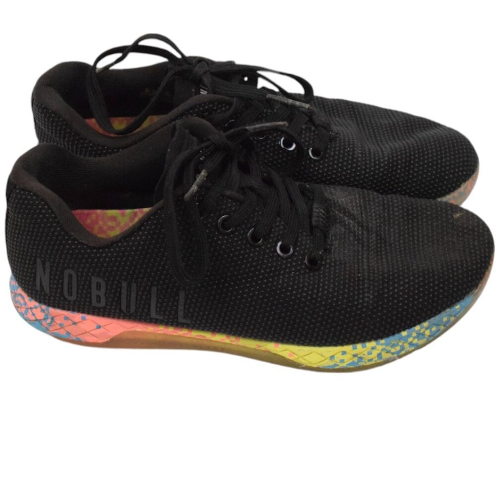 NOBULL Neon Glitch Women Rainbow Super Fabric Black Trainer Athletic Sneaker 7.5